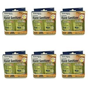 12 Mini Hand Sanitizer Bottles-Lemon Scent-Kills 99% Of Germs